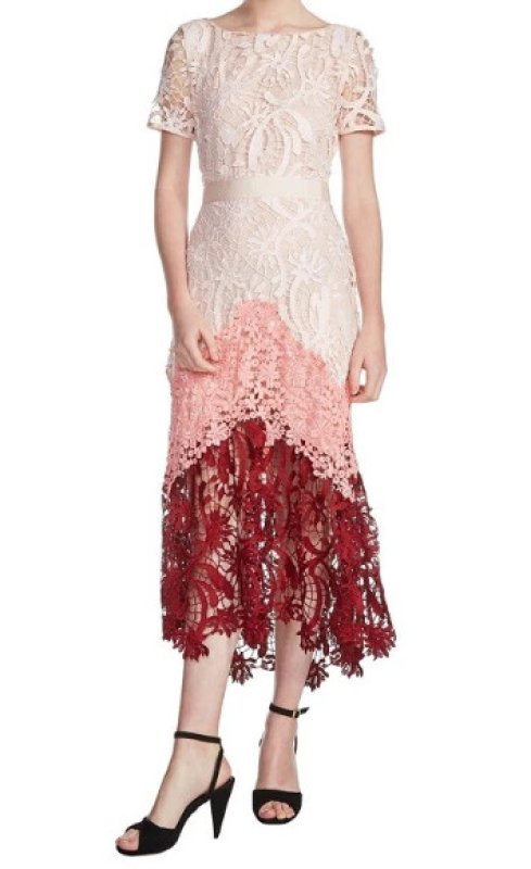 画像2: MAJE マージュ romarin グラデーションレースドレス (2)