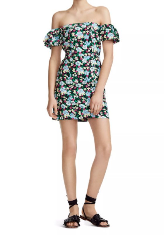 画像1: 【エミリー、パリへ行く】Maje マージュ Rapy 花柄 オフショルダー ミニドレス (1)