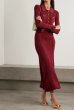 画像1: 【テレビ使用】Self-Portrait セルフポートレート Ribbed Knit Midi Dress バーガンディー (1)