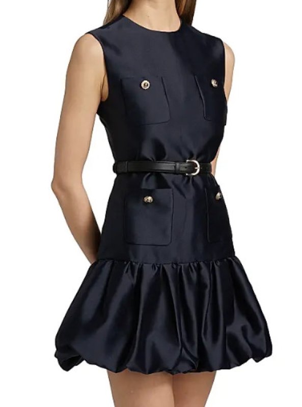 画像4: 【BLACKPINK ジス着用】 Self Portrait セルフポートレート　ベルト付きバブルヘム ミニドレス (4)