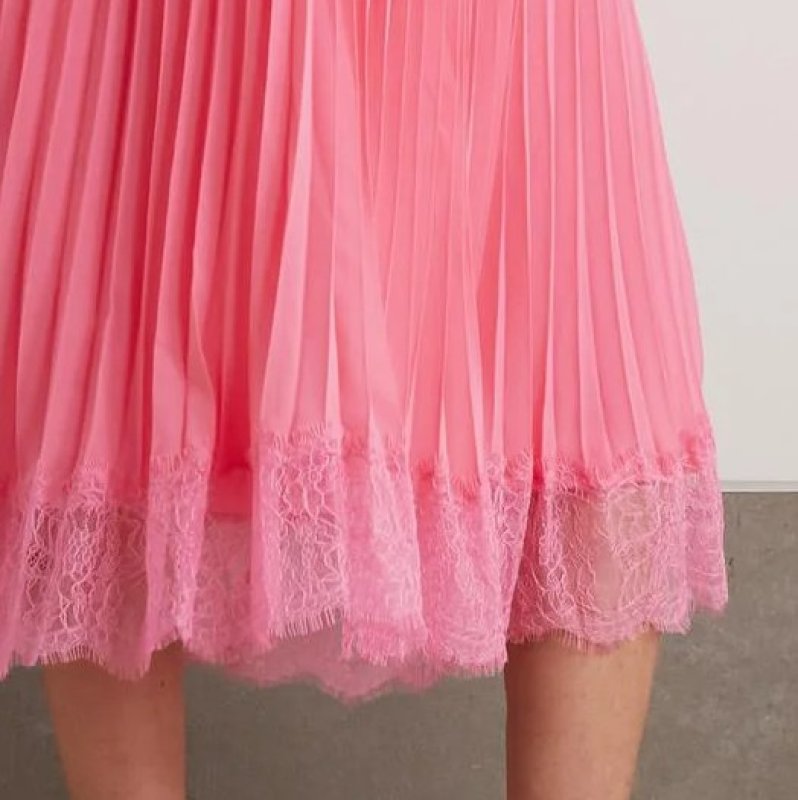 画像4: 【テレビ使用】Self Portrait セルフポートレート ベルト付きプリーツミディドレス ピンク  (4)