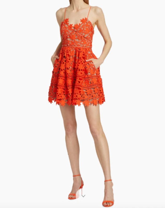 画像1: 【エミリー、パリへ行く】Self Portrait　セルフポートレート　Azaelea Dress オレンジ (1)