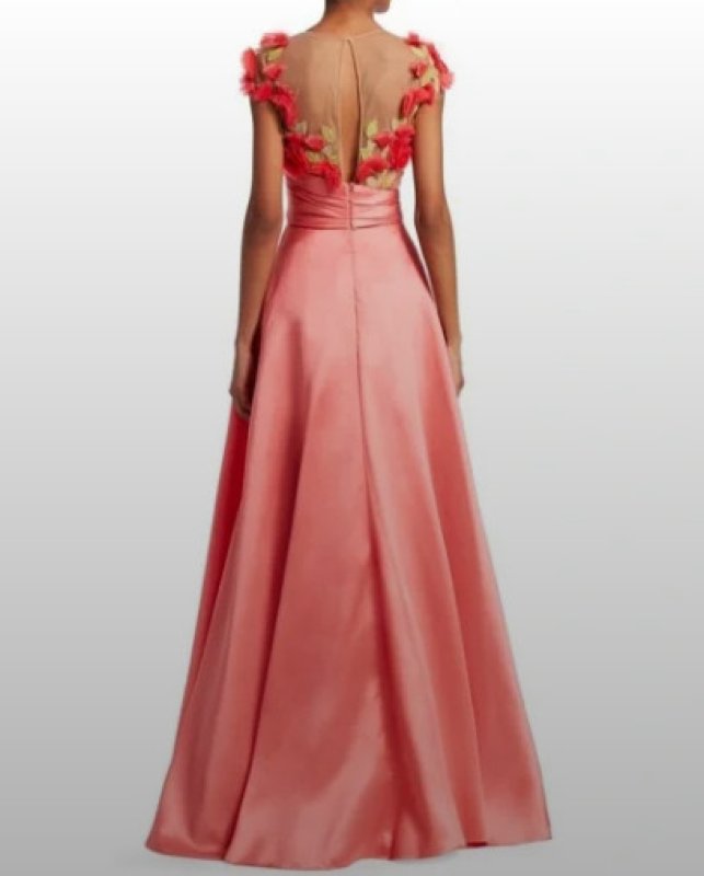 画像3: Marchesa Notte コーラル フラワーアップリケ ボールガウン｜マルケッサノッテ イブニングドレス (3)
