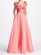 画像1: Marchesa Notte コーラル フラワーアップリケ ボールガウン｜マルケッサノッテ イブニングドレス (1)