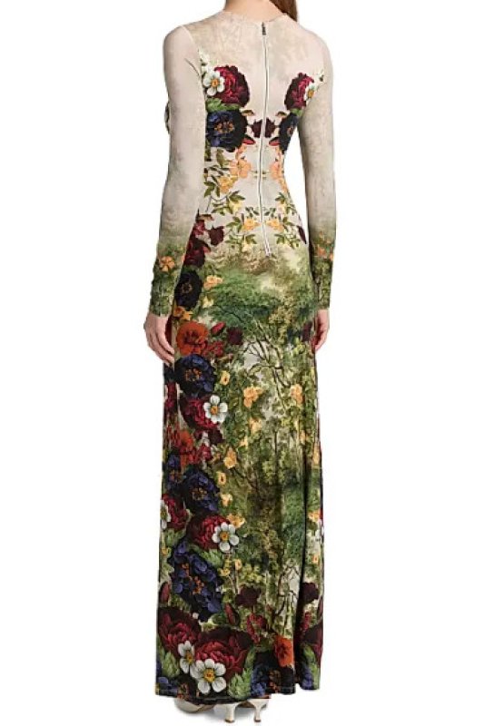 画像3: Alice + Olivia アリスアンドオリビア Delora “Forbidden Forest” フローラルプリント マキシドレス (3)