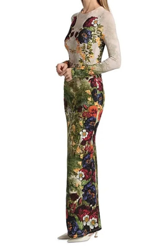 画像2: Alice + Olivia アリスアンドオリビア Delora “Forbidden Forest” フローラルプリント マキシドレス (2)