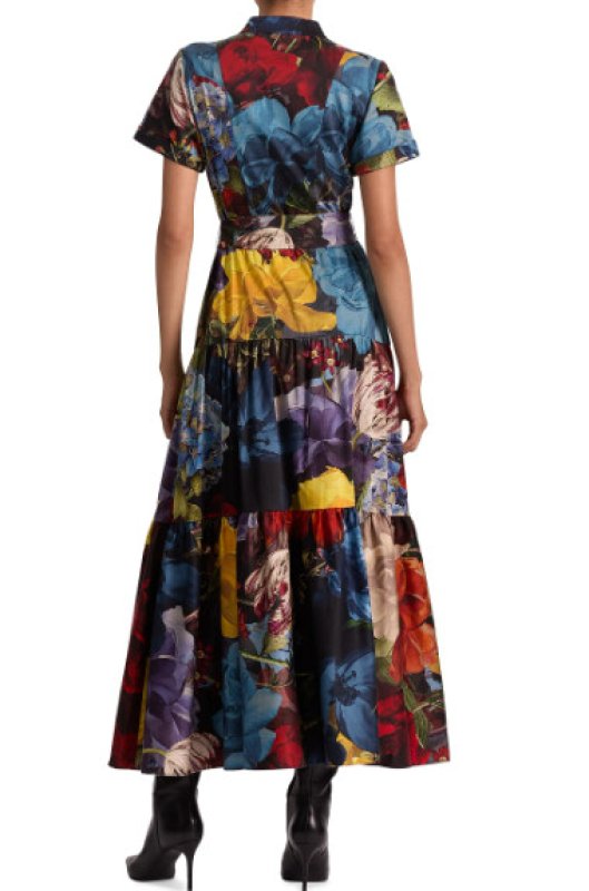 画像3: Alice + Olivia アリスアンドオリビア Lucy フローラル ロールスリーブ シャツドレス (3)