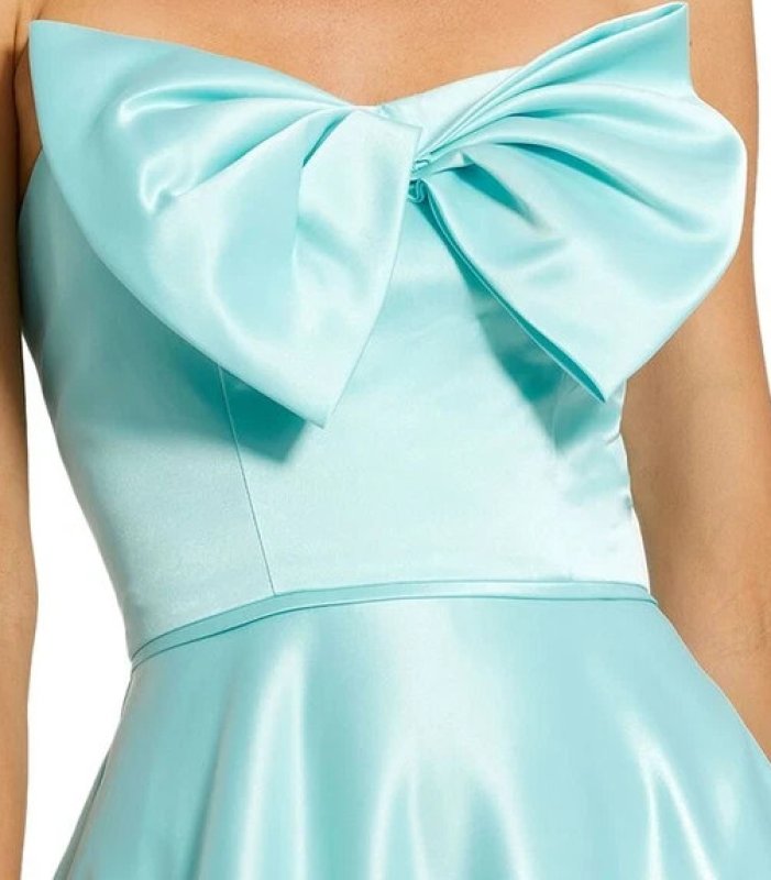 画像4: セール！Mac Duggal マックドゥガル　リボン Aライン ブルーボールガウン (4)