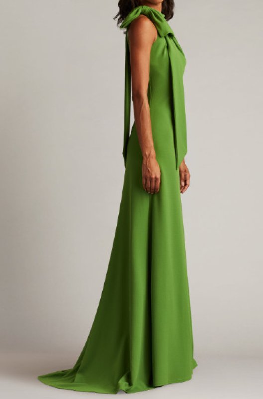 画像3: Tadashi Shoji  タダシショージ   　SIMS SHOULDER BOW HALTER GOWN　グリーン系  01113 (3)