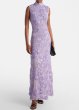画像1: ROTATE フローラル刺繍メッシュ マキシドレス 　パープル系 (1)