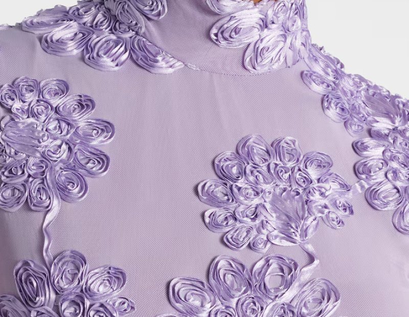画像3: ROTATE フローラル刺繍メッシュ マキシドレス 　パープル系 (3)
