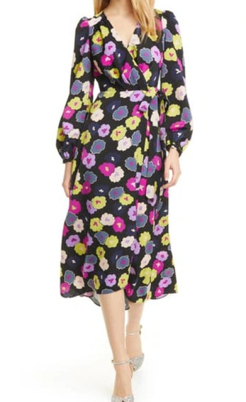 画像3: KATE SPADE New York   ケイトスペード　 winter garden floral midi wrap dress (3)