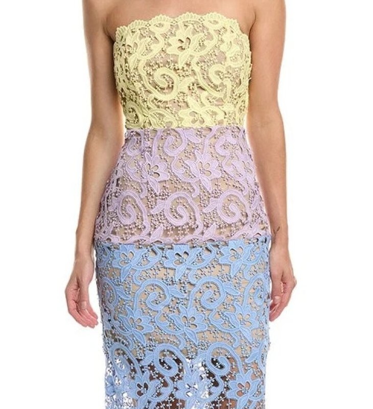 画像4: 3/13までセール！Milly ミリー Kait Trois マルチカラー レース ミディドレス (4)