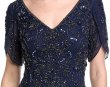画像3: Adrianna Papell アドリアナパペル　ビーズ刺繍 ペタルスリーブ マーメイド ロングドレス（ネイビー (3)