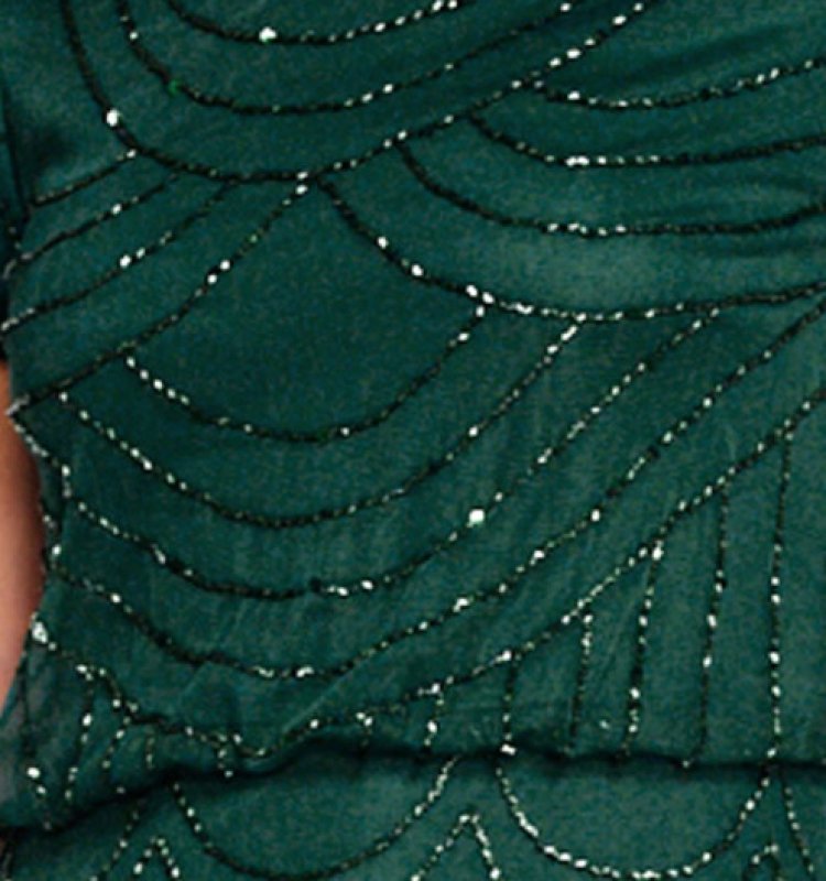 画像3: Adrianna Papell アドリアナパペル　Short Sleeve Beaded Blouson Gown 　ダスティエメラルド (3)