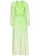 画像5: Sandro グラデーション サテン マキシドレス  グリーン (5)