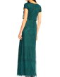 画像5: Adrianna Papell アドリアナパペル　Short Sleeve Beaded Blouson Gown 　ダスティエメラルド (5)