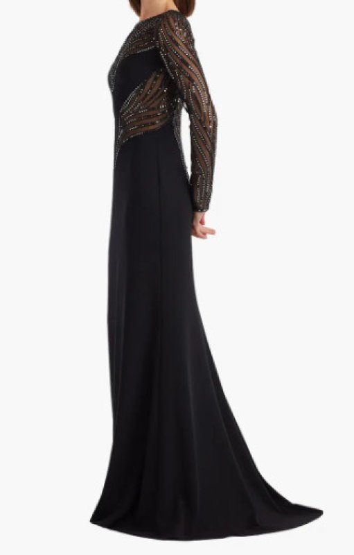 画像3: Tadashi Shoji Duin スパンコール刺繍 ブラック ロングドレス｜演奏会・パーティー・格式あるシーンに (3)