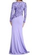 画像2:  Tadashi Shoji  Kisha Embroidered Crepe Gown　パープル系 (2)