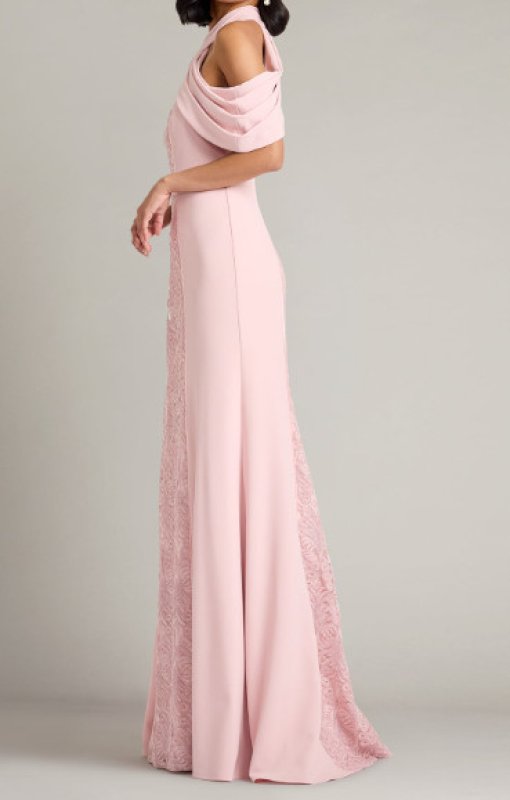 画像3: Tadashi Shoji タダシショージ  　Kato オフショルダーホルタードレス　ピンク (3)