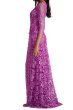 画像3: Tadashi Shoji タダシショージ  Carelle 刺繍チュールロングドレス パープル系｜パーティーフォーマル (3)