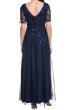 画像2: 4/12までセール！Adrianna Papell アドリアナパペル ネイビー ビーズ刺繍メッシュロングドレス｜パーティーフォーマル (2)