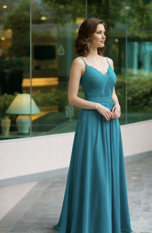 画像1: 即発【ドラマ使用】BCBGMAXAZRIA  レースインセット ロングドレス グリーン　Antonea | パーティー、演奏会 (1)