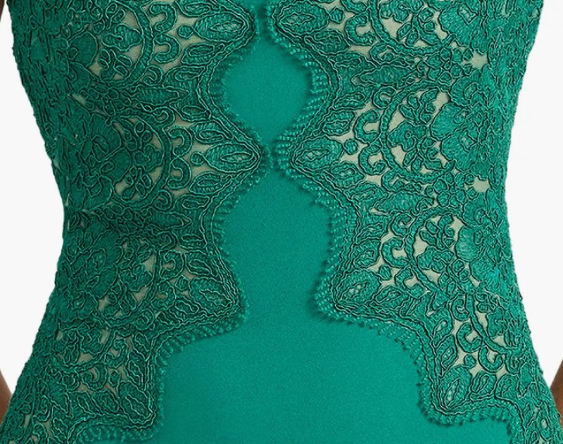 画像4: Tadashi Shoji タダシショージ Gant  刺繍レース ロングドレス グリーン フォーマル・演奏会対応｜ (4)