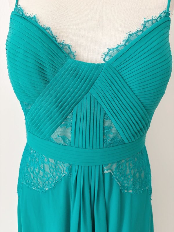 画像6: 即発【ドラマ使用】BCBGMAXAZRIA  レースインセット ロングドレス グリーン　Antonea | パーティー、演奏会 (6)