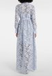 画像2: Self-Portrait (セルフポートレイト) レースシャツカラーマキシドレス 長袖 ブルー | パーティー・結婚式対応 (2)