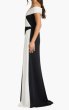画像3: Tadashi Shoji タダシショージ  Lohner オフショルダードレープサッシュ ロングドレス ブラック×アイボリー 演奏会・パーティー対応 (3)