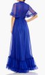 画像2: Mac Duggal マックドゥガル  ハイネック シフォン ハイローヘム ロングドレス ブルー ｜演奏会・パーティー対応 (2)