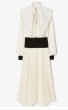 画像5: 【戸田恵梨香さん着用】Tory Burch トリーバーチ  リムーバブルカラー プリーツミディドレス ホワイト フォーマル・お出かけ (5)