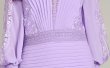 画像4: Tadashi Shoji タダシショージ パープル系 袖あり NYSSA  ピンタックロングドレス｜結婚式、パーティードレス (4)