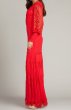 画像3: Tadashi Shoji タダシショージ レッド 袖あり NYSSA  ピンタックロングドレス｜結婚式、パーティードレス (3)