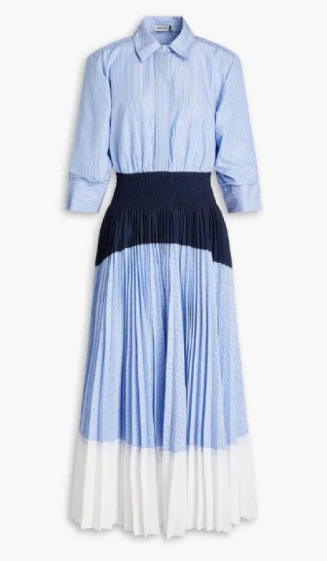 画像6: 【5/13まで特別価格】Simkhai シンカイ Jenella ストライプ シャツワンピース ブルー｜お出かけ (6)
