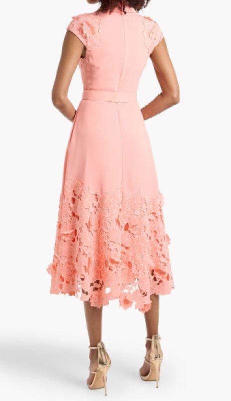 画像2: BADGLEY MISCHKA 　ギュピールレースワンピース ピンク ベルト付き　 お呼ばれ・フォーマル対応 (2)