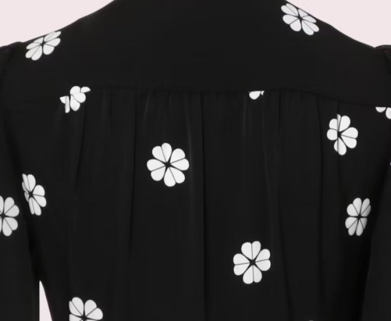 画像4: 即発【石原さとみさん着用】KATE SPADE ケイトスペード spade clover toss ラップワンピース ブラック  ミディドレス (4)
