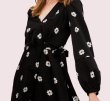 画像3: 即発【石原さとみさん着用】KATE SPADE ケイトスペード spade clover toss ラップワンピース ブラック  ミディドレス (3)