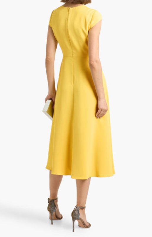 画像2: BADGLEY MISCHKA イエローワンピース フラワーアップリケ お呼ばれ・ホテルディナー対応 (2)