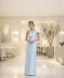 画像5: Sachin & Babi Ines Gown ライトブルー ワンショルダーリボン ロングドレス｜フォーマル・イブニング対応 (5)