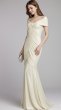 画像4: 限定セール！Tadashi Shoji タダシショージ  PIETTE DRAPED METALLIC JERSEY GOWN アイボリー系 (4)