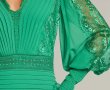 画像4: Tadashi Shoji タダシショージ NYSSA  ピンタックロングドレス　グリーン系 (4)