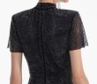 画像2: 【パリスヒルトン愛用】Self-Portrait セルフポートレイト　ブラック Rhinestone Mesh Midi Dress (2)