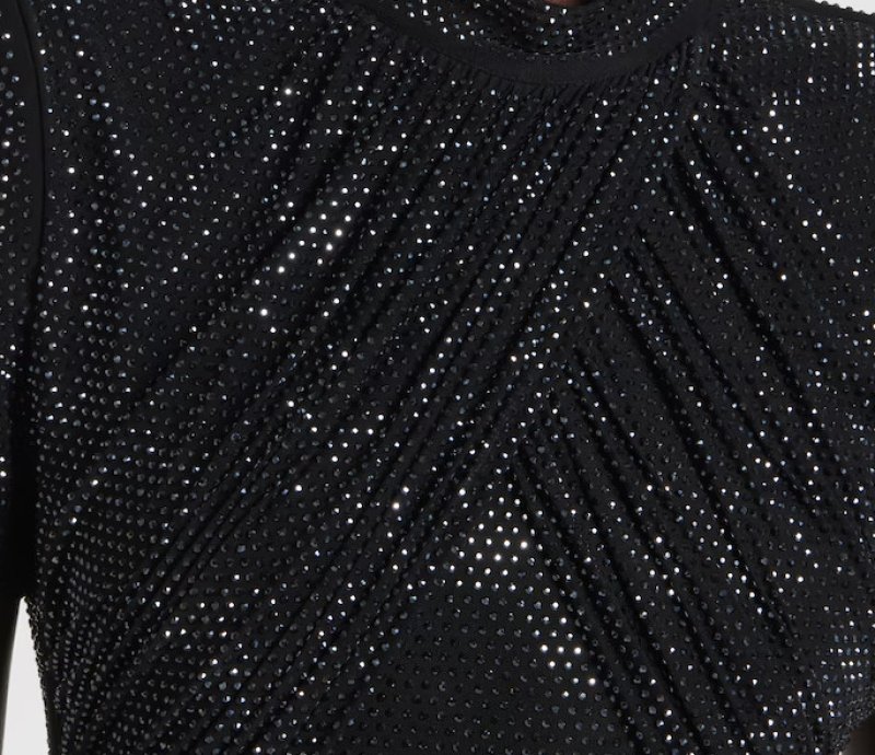 画像4: 【パリスヒルトン愛用】Self-Portrait セルフポートレイト　ブラック Rhinestone Mesh Midi Dress (4)