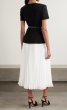 画像3: Self Portrait セルフポートレイト ブラック Tailored Contrast Chiffon Midi Dress (3)