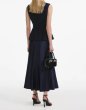 画像2: Self Portrait セルフポートレイト ネイビー  Boucle Sleeveless Midi Dress (2)