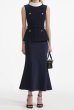 画像1: Self Portrait セルフポートレイト ネイビー  Boucle Sleeveless Midi Dress (1)