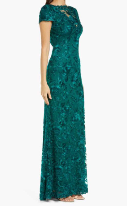 画像3: Tadashi Shoji タダシショージ Oran Embroidered Tulle Gown グリーン (3)