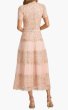画像2: Tadashi Shoji タダシショージ　Stelly Lotus Embroidered Tulle Midi Dress　ピンク系 (2)